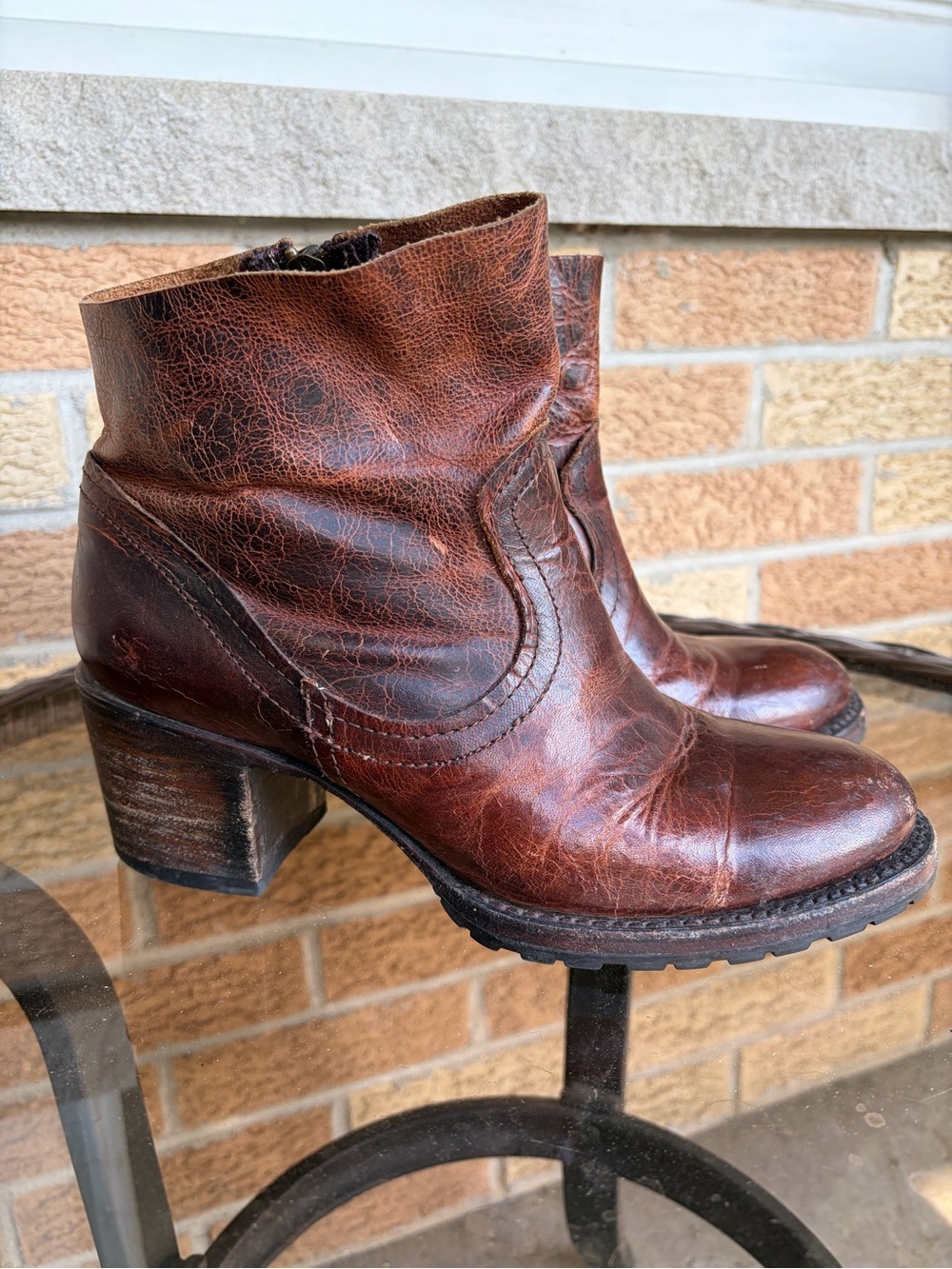 Freebird Flint Distressed Brown Leather Ankle Boots